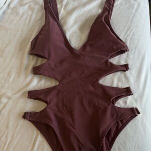 Forever 21 Mauve Cutout One Piece Swimsuit